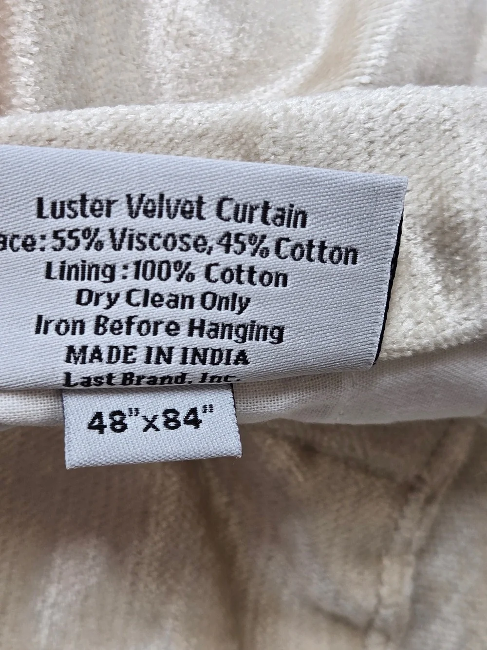 NWT QUINCE Set Of 2 48x84 Luster Velvet Curtains Champagne 8927